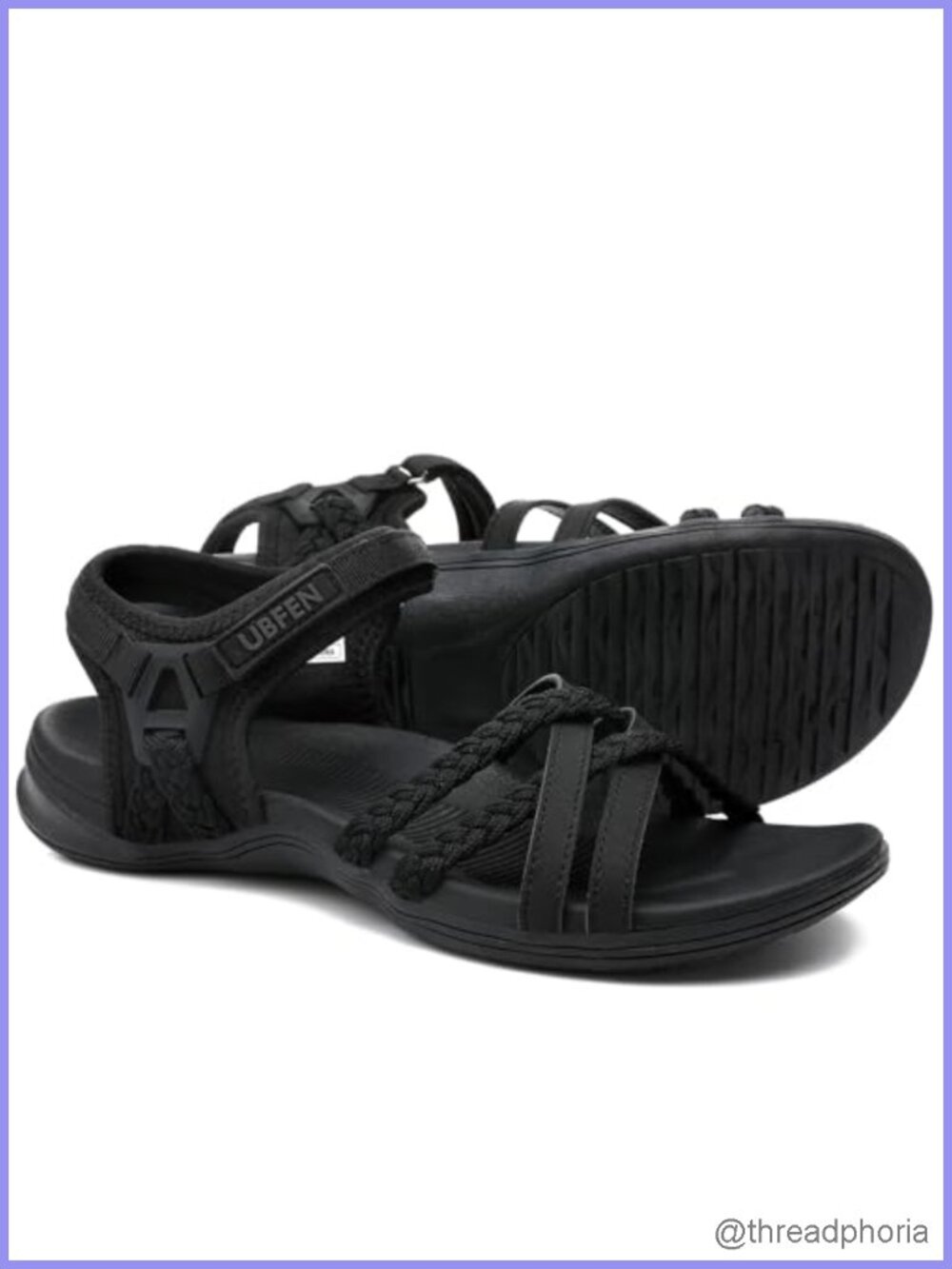 UBFEN Womens Hiking Sandals Arch Support Adjustable Hook Loop Athletic Sandals